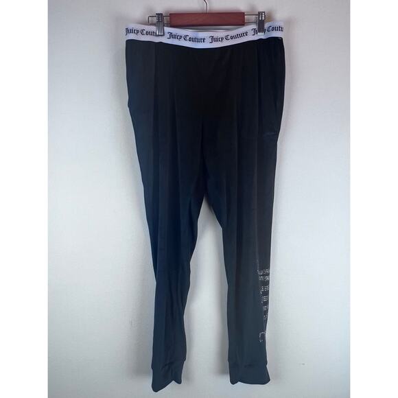 Juicy Couture Two Piece Set Hoodie Top Pants Velour Velvet Black Crystal Soft S - Picture 3 of 12